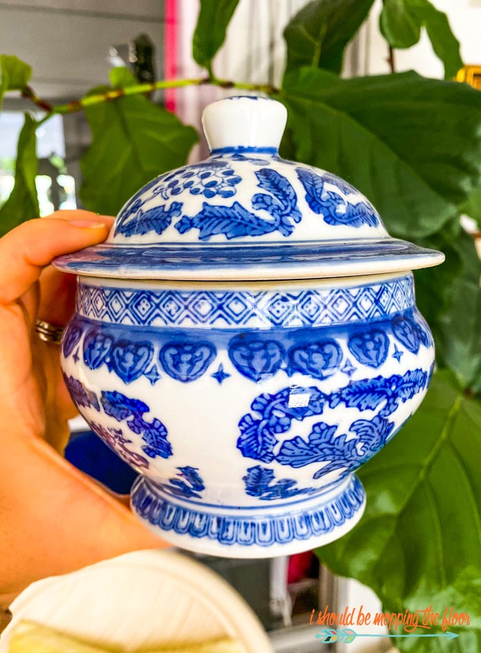 Blue and White Sugar Bowl