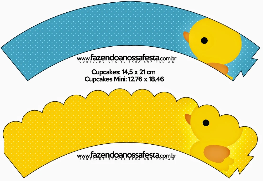 Rubber Ducky Free Printable Cupcake Wrappers.