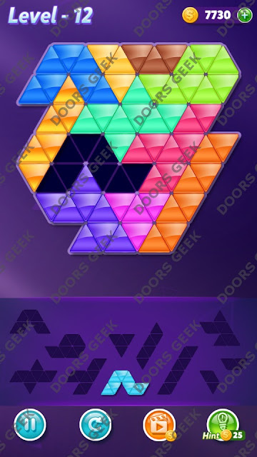 Block! Triangle Puzzle Grandmaster Level 12 Solution, Cheats, Walkthrough for Android, iPhone, iPad and iPod