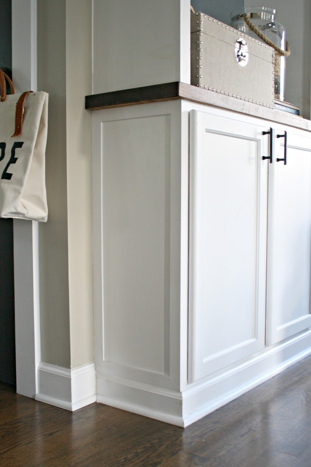 How to create custom built ins with kitchen cabinets from Thrifty Decor Chick