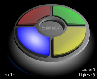 Capture d'écran du jeu Simon