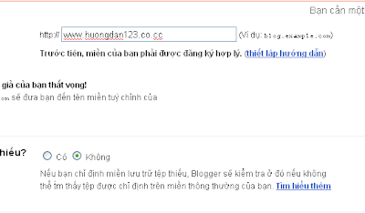 Hướng dẫn cài đặt tên miền Co.cc cho Blogspot