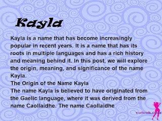 meaning of the name "Kayla"