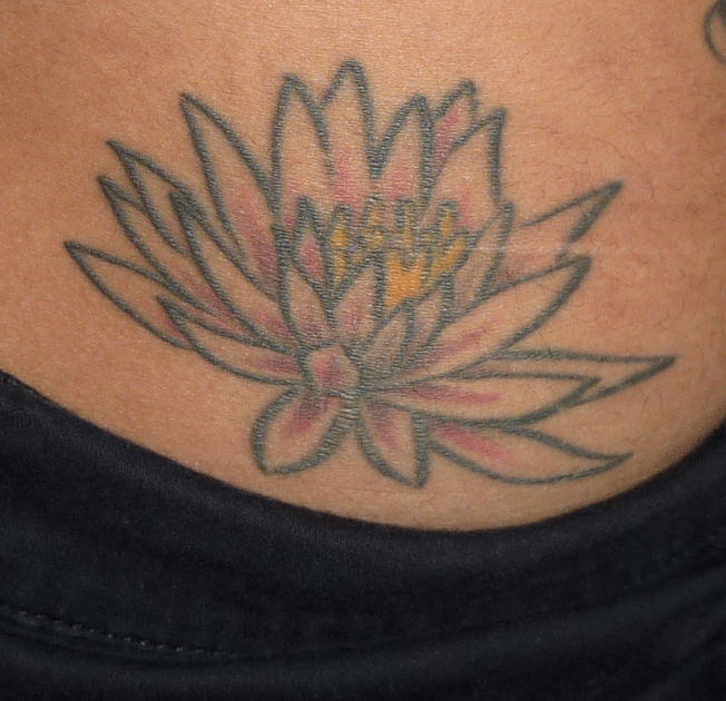 a tattoo picture titled flowers stars names