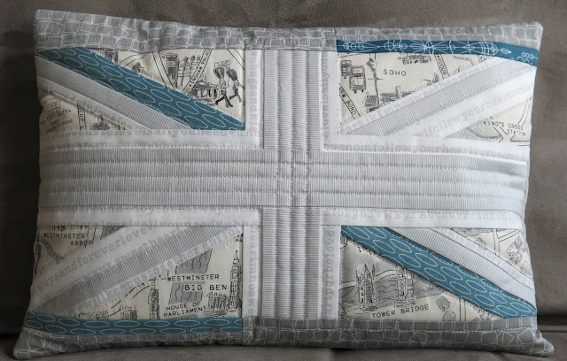 Union Jack quilted cushion