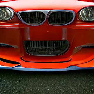 BMW front of car red coloured