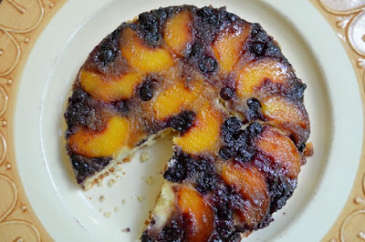 Peach Blueberry Upside Down Cake