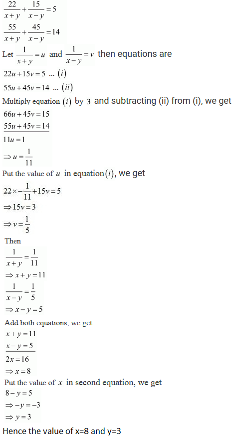 R D Sharma Solutions Class 10th Ch 3 Pair Of Linear Equations In Two Variables Exercise 3 3