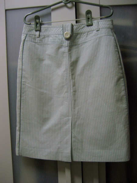 white knee length skirt. Stripes Knee Length Skirt