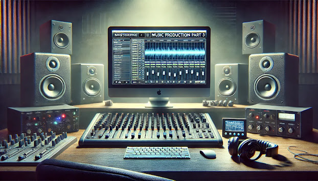 Illustration of a studio mastering room