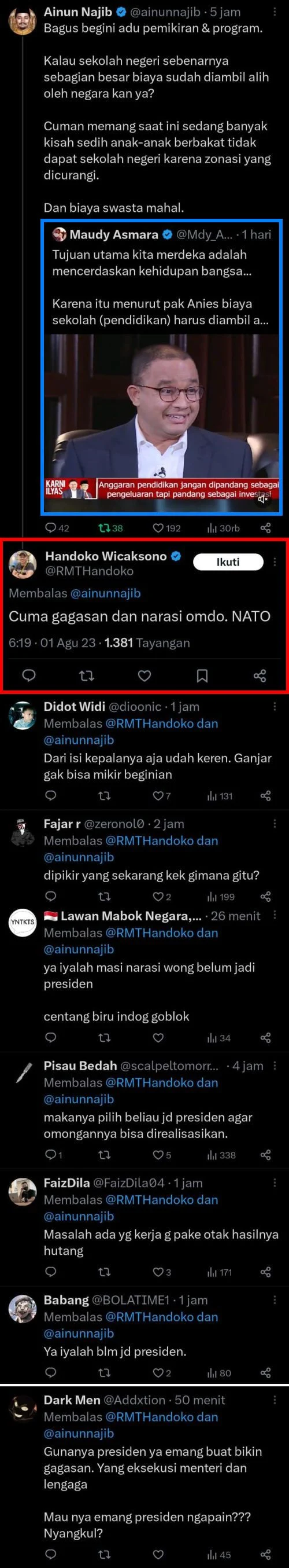 Bakal Calon Presiden dari Koalisi Perubahan Anies Baswedan di acara podcast Karni Ilyas me cuma gagasan dan narasi omdo