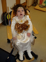 Abby as an angel at her Christmas nativity