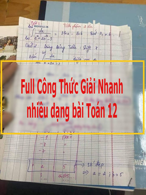 [Tomtatkienthuc] Full Công Thức Giải Nhanh nhiều dạng bài Toán 12 