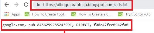 Blogger ads.txt file check