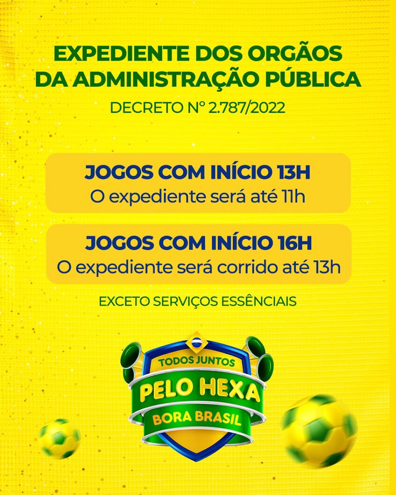 Horário da Prefeitura durante jogos do Brasil na Copa do Mundo - Prefeitura  Municipal de Pirassununga