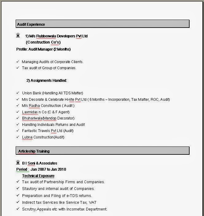 Simple Resume Format in Word