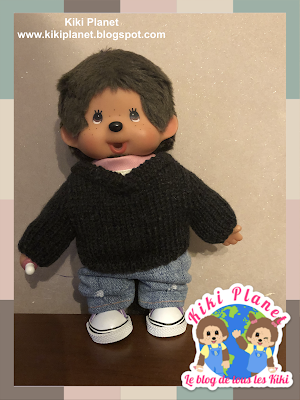 kiki monchhichi pull knitted sweater tricot handmade fait main doll poupée clothes