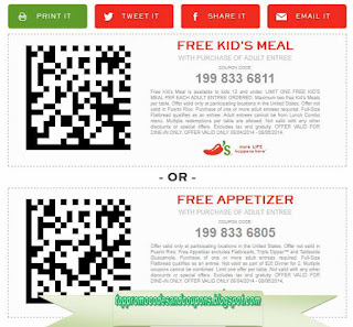 Free Printable Chili's Coupons