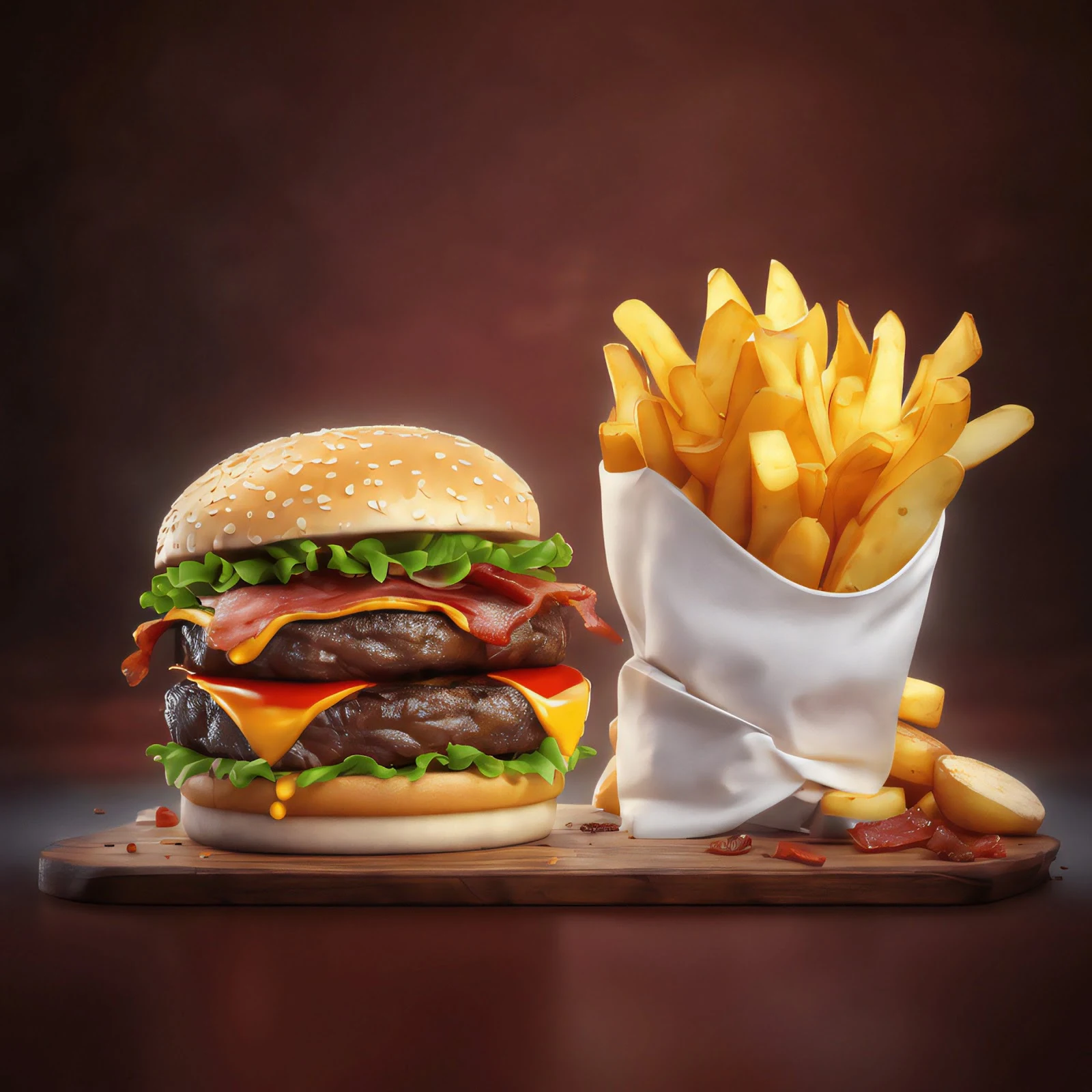 hamburguesa-doble-carne-tocino-y-queso-con-papas-fritas