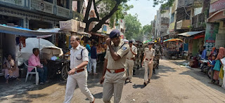 विधानसभा चुनाव को लेकर पुलिस ने निकाला फ्लैग मार्च