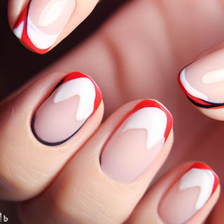 French heart manicure nail art design