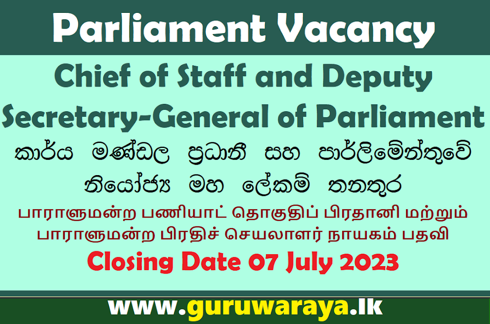 Post of Chief of Staff and Deputy Secretary-General of Parliament