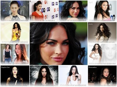 Megan Fox Desktop Calendar 2011