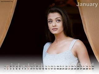 Aishwarya Rai Desktop Calendar 2011