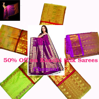 50% off on Apparels - Kanchi Silk Sarees at Chennai