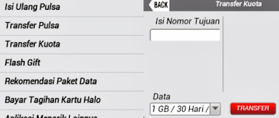 cara transfer paket data Telkomsel flash ke sesama Telkomsel