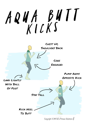 Aqua Butt Kick Pool Exercise How To