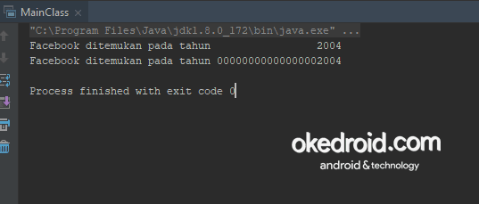 output hasil Contoh Code menggabungkan menggunakan nilai tipe data integer menentukan jumlah angka bilangan method format() di program java