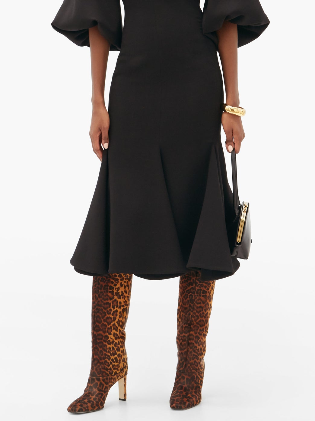 JIMMY CHOO MAHESA 85 LEOPARD-PRINT PONY HAIR KNEE BOOTS