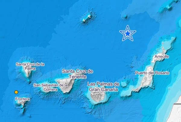 Terremoto Atlántico Canarias magnitud 3,5