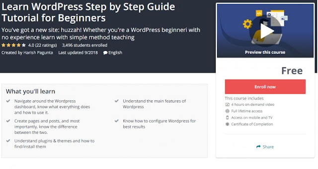 [100% Free] Learn WordPress Step by Step Guide Tutorial for Beginners