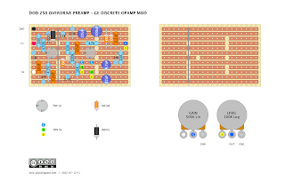 DISCRETE DOD OVERDRIVE PREAMP - VERO LAYOUTS