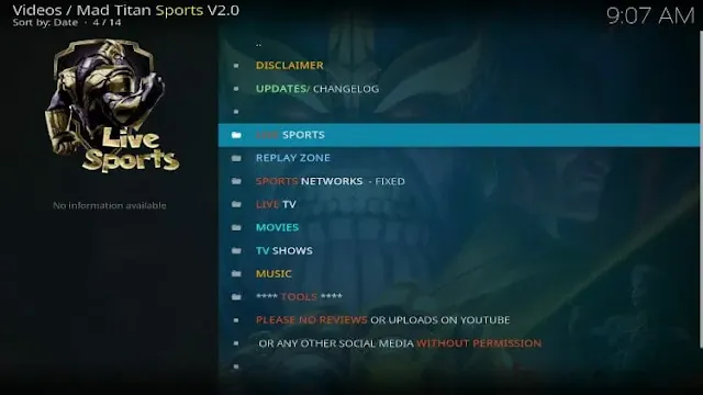 Mad Titan Sports | best sport addon for Kodi