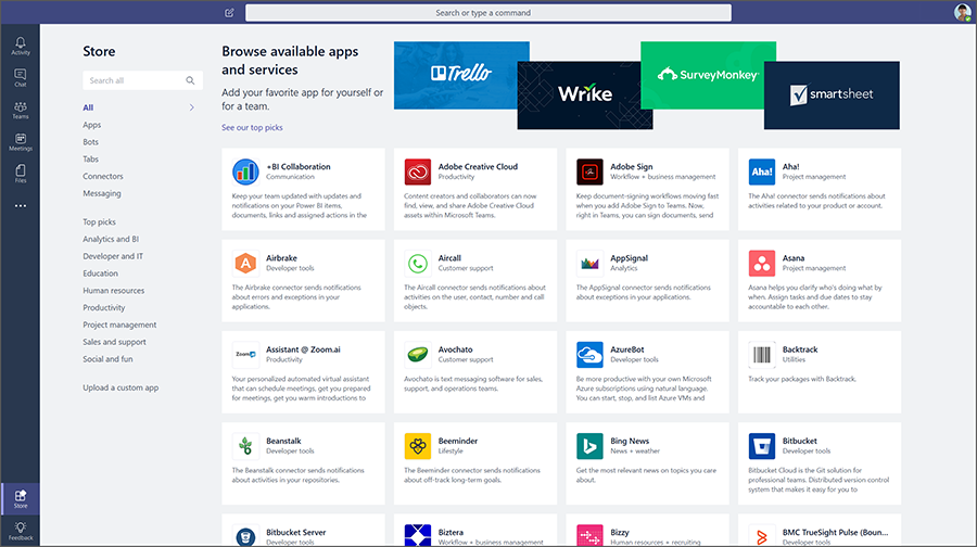 Microsoft Teams gets a new app store and new integrations