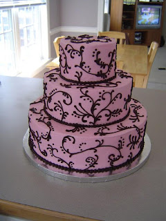 Pink and Brown Wedding Cake