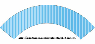 Blue Stripes and  Light Blue Free Printable Wrappers Cupcake.