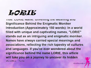 meaning of the name "LORIE"