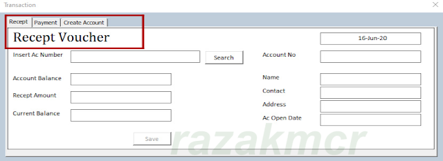 Create Deposit And withdrawal Transaction form Multipage Excel VBA