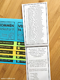 Malimo - Infobrettebok til skolestart. En kjempepraktisk måte å dele ut info til foreldre og elever. Henger fint på kjøleskapet! Fyll rett inn i malen