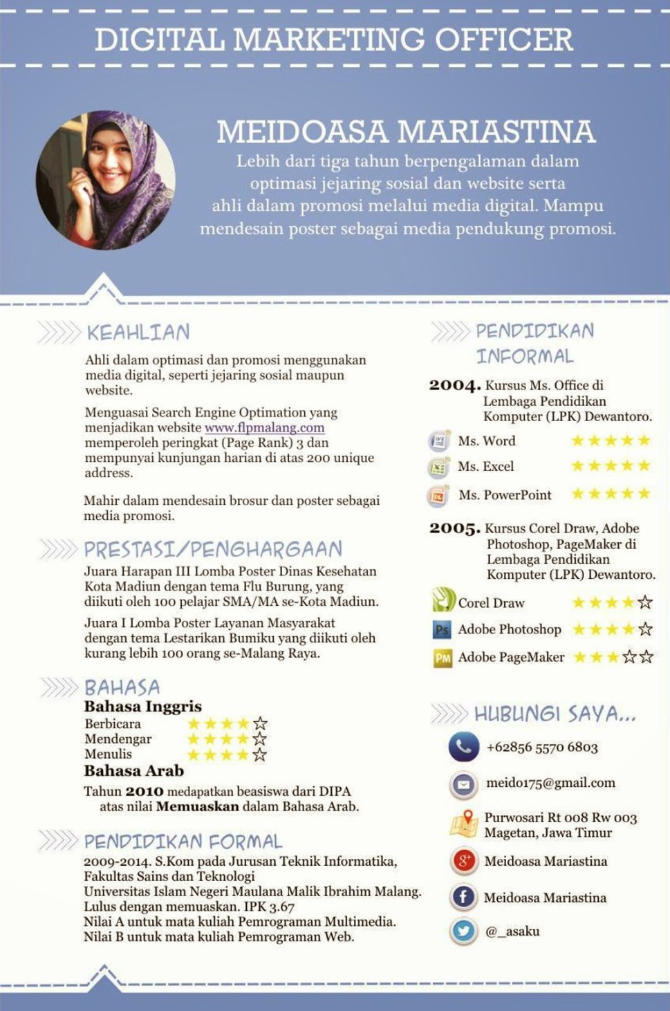  Contoh  Curriculum Vitae  CV  Yang Menarik  Karirplus web id