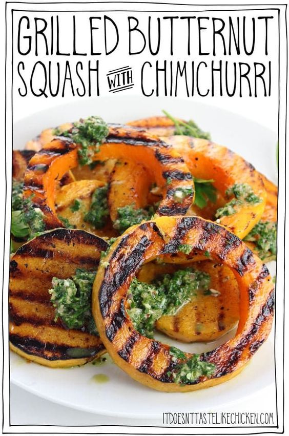 Grilled Butternut Squash with Chimichurri