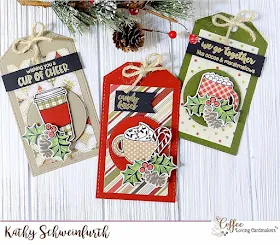 Sunny Studio Stamps: Mug Hugs Christmas Trimmings Customer Card by Kathy Schweinfurth