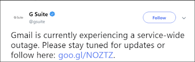 service outages in Google Apps