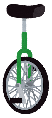 一輪車のイラスト（緑）