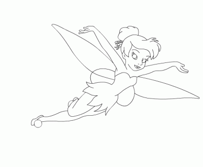 Tinkerbell Coloring Sheets on Tinkerbell Coloring Pages Free Flying In The Air Gif