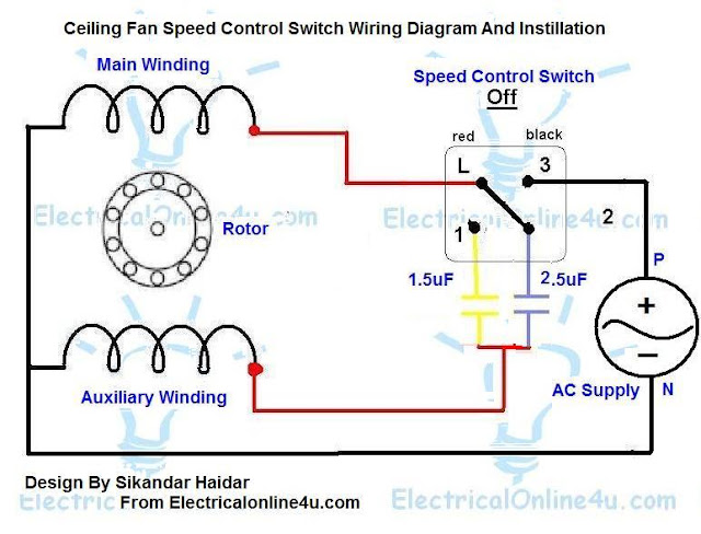 Ceiling fan switch wiring diagram